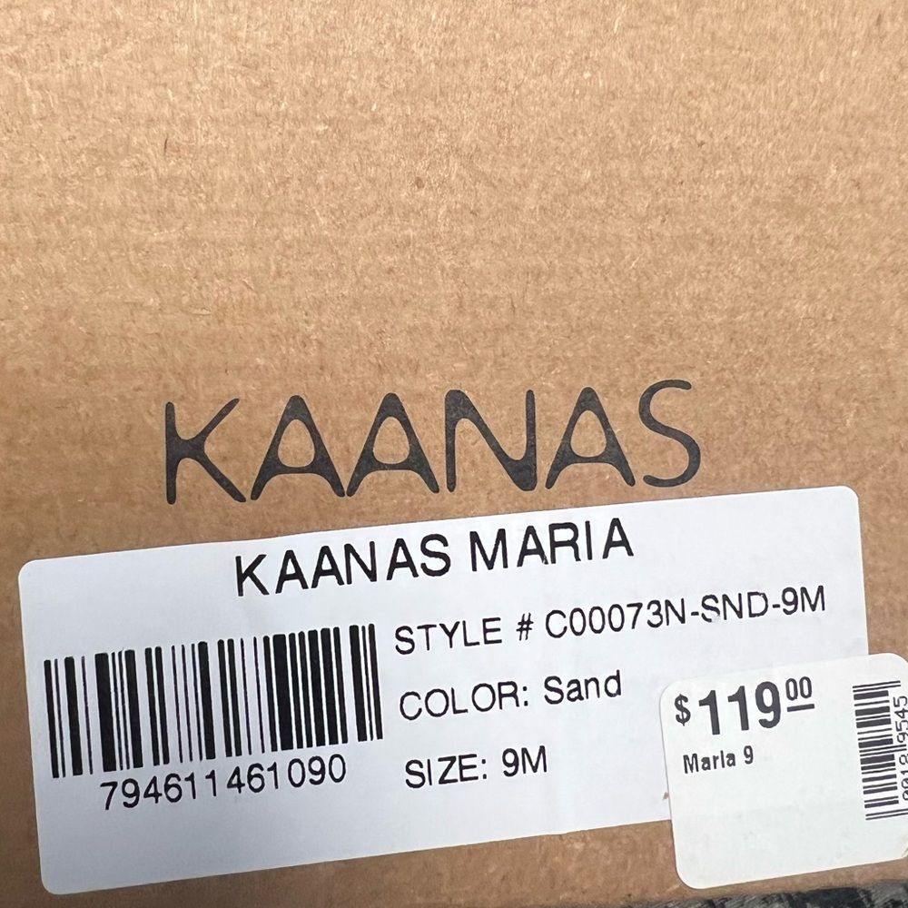 Kaanas Maria Camel Leather Slide Sandals - Picture 4 of 5